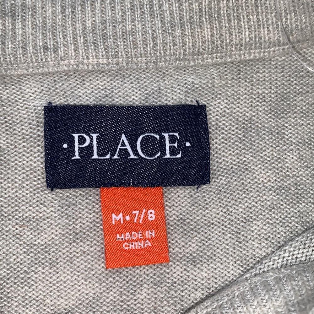 NWT Children’s Place Gray and Blue Striped Crewneck Sweater 7/8 - Picture 5 of 8